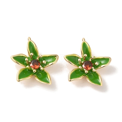 Brass Enamel Pendants KK-S368-13G-01-1