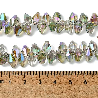 Transparent Electroplate Glass Beads Strands GLAA-K064-06A-HP02-1