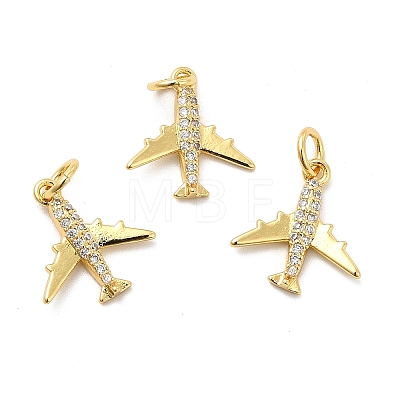 Rack Plating Brass Micro Pave Cubic Zirconia Charms KK-K270-39G-1