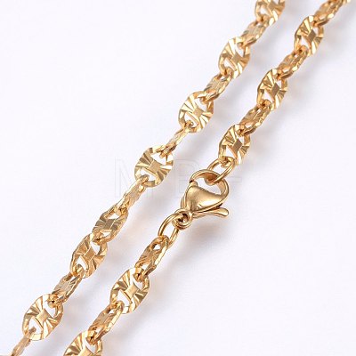 304 Stainless Steel Mariner Link Chain Necklaces NJEW-P226-04G-1