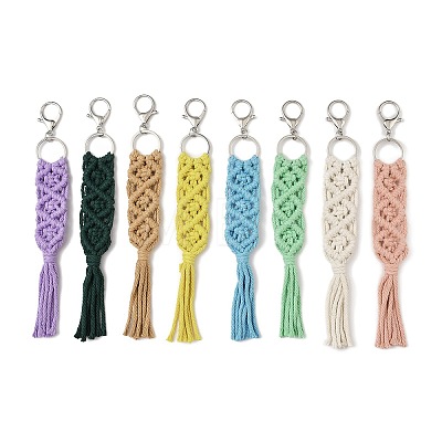 Handmade Macrame Nylon Thread Pendant Decorations HJEW-P019-05P-1