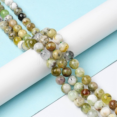 Natural Green Opal Beads Strands G-C029-02A-1