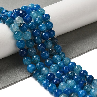 Dyed & Heated Natural Dragon Veins Agate Beads Strands G-P539-A01-17-1