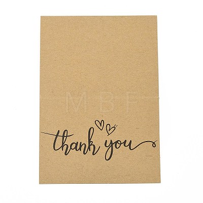 Kraft Paper Thank You Greeting Cards DIY-F120-01J-1