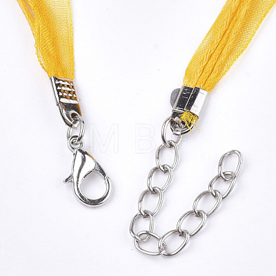 Waxed Cord and Organza Ribbon Necklace Making NCOR-T002-112-1