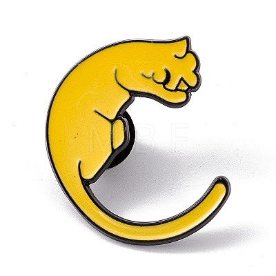 Cat Initial Letter Enamel Pin JEWB-A005-27-C-1