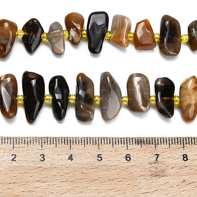 Natural Black African Opal  Beads Strands G-Z124-B01-01-1