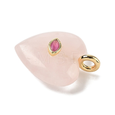 Natural Rose Quartz Pendants X-G-P585-03G-09-1