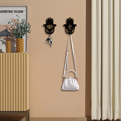 Wooden & Zinc Alloy Hook Hangers DIY-WH0460-007-1