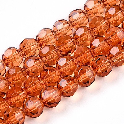 Baking Paint Transparent Glass Beads Strands LS-DGLA-A035-T6mm-A04-1