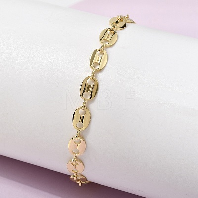 Brass Link Chain Bracelets for Women BJEW-K298-08G-1