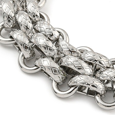 304 Stainless Steel Link Chain Bracelets BJEW-P315-01B-P-1