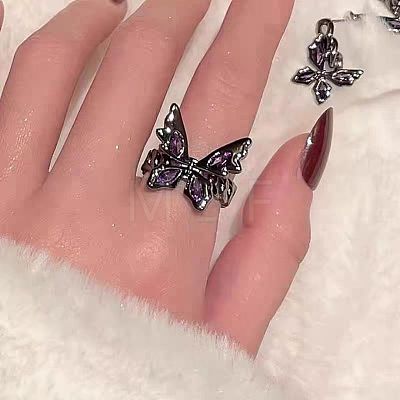 Alloy & Rhinestone Cuff Open Rings FS-WG9C160-03-1