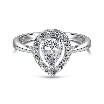 925 Sterling Silver Micro Pave Cubic Zirconia Finger Rings FS-WGBB1F3-05-1