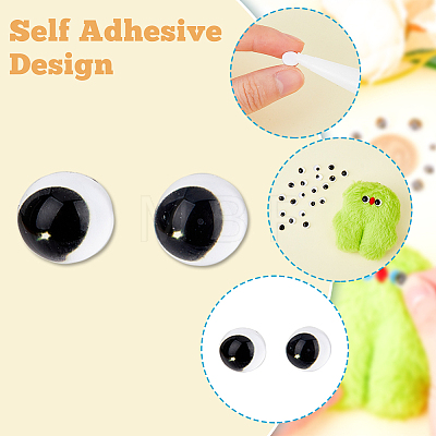 36Pcs 12 Style Black & White Wiggle Googly Eyes Cabochons DIY Scrapbooking Crafts Toy Accessories GLAA-FH0001-56-1