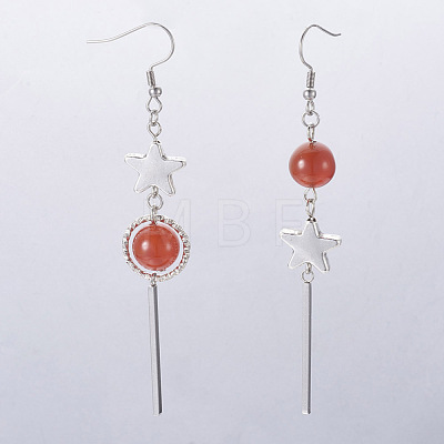 Natural Gemstone Dangle Earrings EJEW-JE02812-1