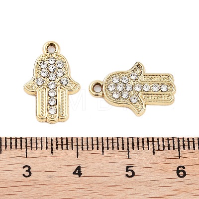 UV Plating Alloy Rhinestone Pendants ALRI-N058-02KCG-1