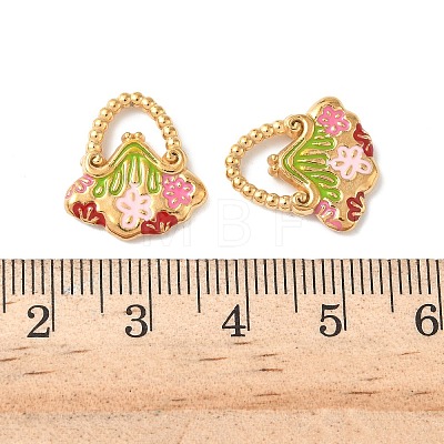 304 Stainless Steel Enamel Pendants STAS-I346-34G-1