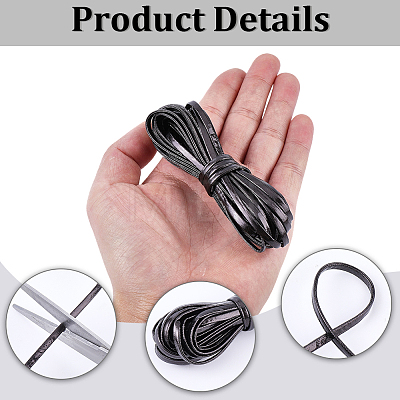 2 Bundles Flat PU Leather Braided Cord OCOR-CL0001-18B-1