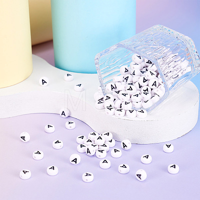 Yilisi 500Pcs Acrylic Horizontal Hole Letter Beads OACR-YS0001-03A-1