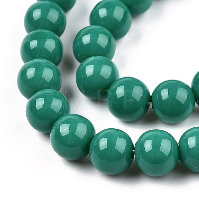 Opaque Solid Color Glass Beads Strands GLAA-T032-P8mm-12-1