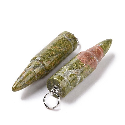 Natural Unakite Pointed Pendants G-D850-16-1