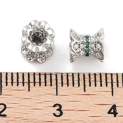 Brass Micro Pave Clear Cubic Zirconia Beads KK-P271-39A-01-1