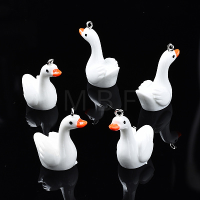 Opaque Resin Cygnet Pendants RESI-S356-067-1