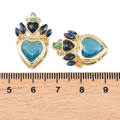 Brass with Glass Rhinestone Pendants KK-G552-05G-1