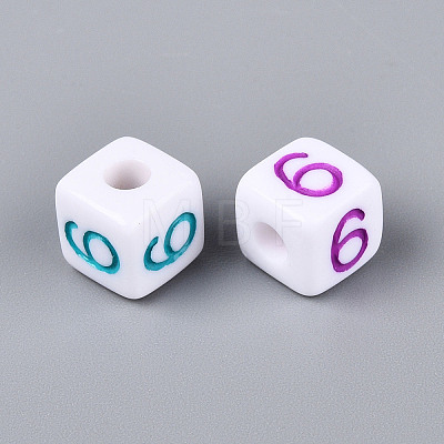 Opaque Acrylic European Large Hole Beads SACR-N020-01A-07-1