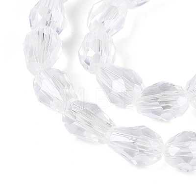 Transparent Teardrop Glass Beads Strands GLAA-T025-79B-01-1