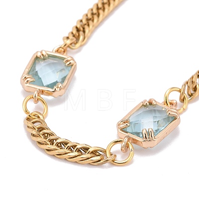Rectangle with Glass Link Bracelets BJEW-JB06275-03-1