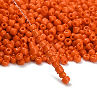 6/0 Opaque Colours Round Glass Seed Beads X-SEED-A010-4mm-50-1