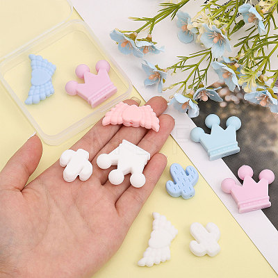 18Pcs 9 Style Food Grade Eco-Friendly Silicone Beads SIL-CA0002-04-1
