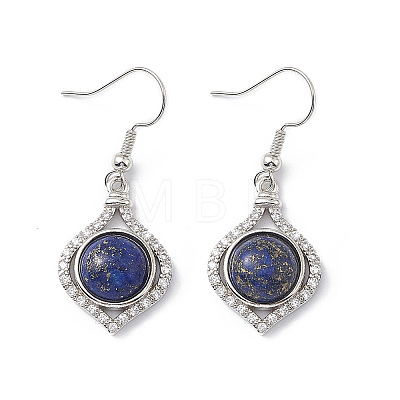 Natural Dyed Lapis Lazuli Vase Dangle Earrings EJEW-A092-01P-05-1