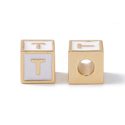Rack Plating Brass Enamel Beads KK-B060-04G-04T-1