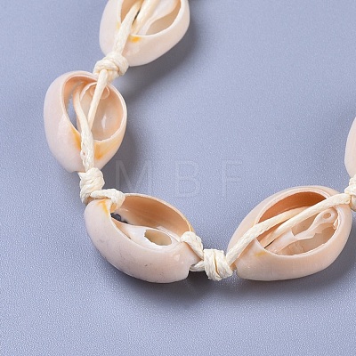 Adjustable Cowrie Shell Braided Bead Bracelets BJEW-JB04272-1