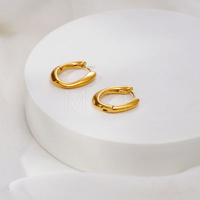 304 Stainless Steel Oval Hoop Earrings for Women QS9447-1