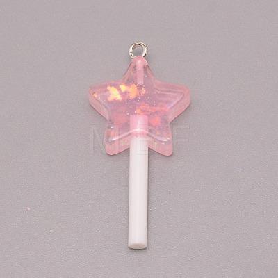 Resin Pendants RESI-WH0025-11C-1