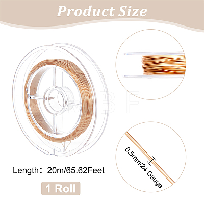 Copper Wire for Jewelry Craft Making CWIR-WH0016-03-1