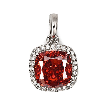 925 Sterling Silver Pave Cubic Zirconia Pendants STER-C015-01A-01-1