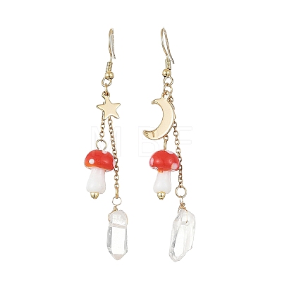 Handmade Lampwork & 304 Stainless Steel Dangle Earrings for Women EJEW-JE07494-1