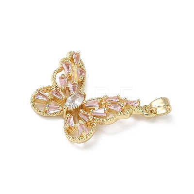Brass Micro Pave Cubic Zirconia Pendants KK-A299-21G-02-1