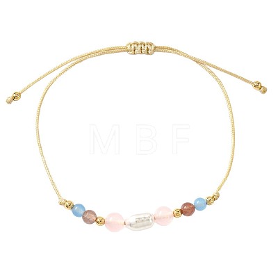 Natural Gemstone & Imitation Pearl Beaded Bracelet UH6167-1