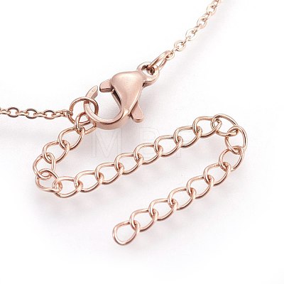 (Jewelry Parties Factory Sale)304 Stainless Steel Initial Pendant Necklaces NJEW-G321-04RG-R-1
