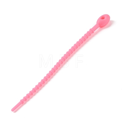 Oval Shape Silicone Cable Zip Ties AJEW-C034-03H-1