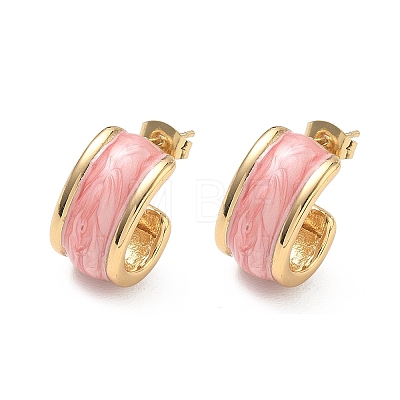 304 Stainless Steel Enamel Stud Earrings SA-CBA2696-35G-1