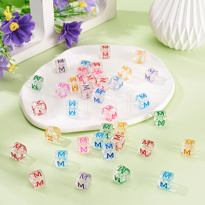 50Pcs Acrylic European Beads MACR-TADJ0001-13M-1