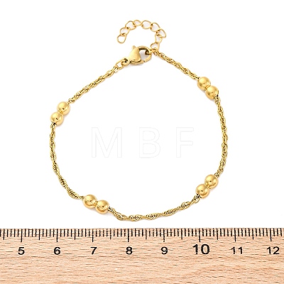 304 Stainless Steel Rope Chain Bracelets for Women BJEW-C094-10G-1