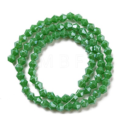 Opaque Solid Color Electroplate Glass Beads Strands GLAA-F029-P4mm-C08-1